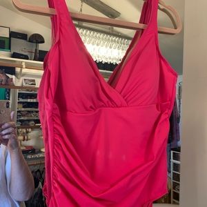 Bright Pink Fun Swim Suit, Size 16
